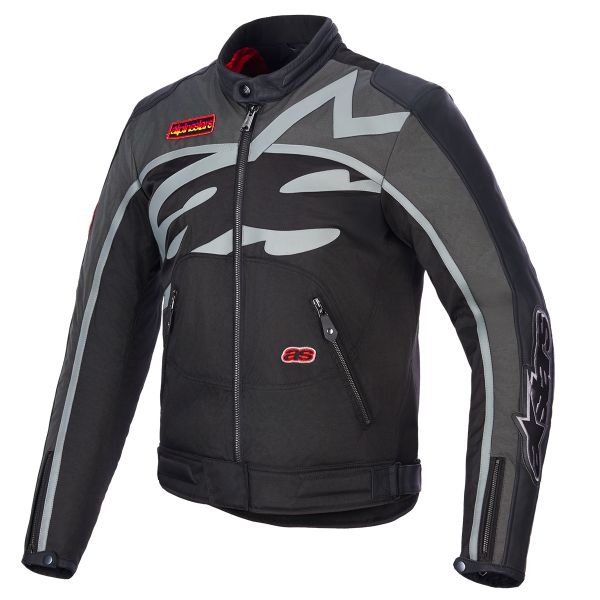 Cazadora moto Alpinestars Axton Black Anthracite Red Tangerine