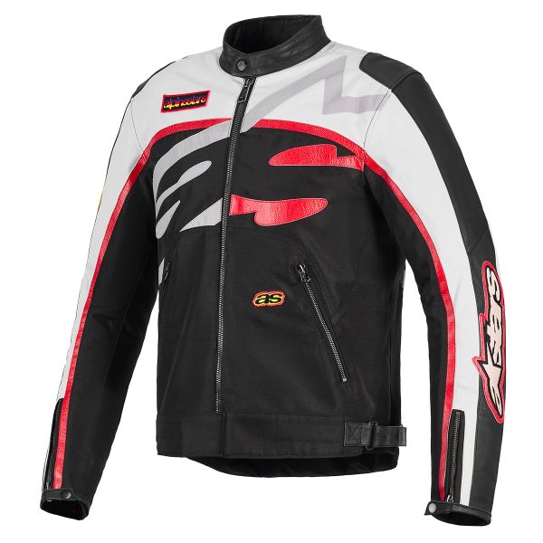 Cazadora moto Alpinestars Axton Black Off White Bright Red