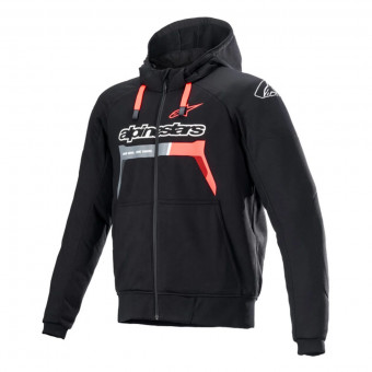 Cazadora moto Alpinestars Chrome Ignition Hoodie Back Red Fluo