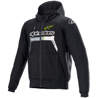Cazadora moto Alpinestars Chrome Ignition Hoodie Back Yellow Fluo Cazadora moto Alpinestars Chrome Ignition Hoodie Back Yellow Fluo