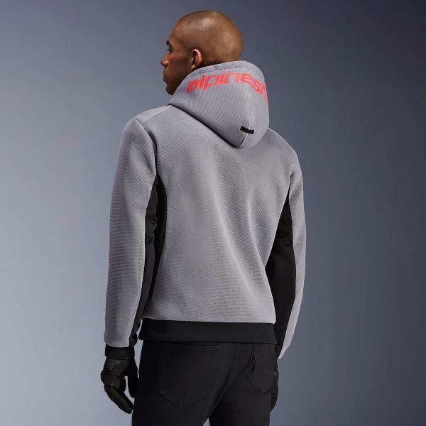 Alpinestars Chrome Superairflow Hoodie Black Mid Gray Red Fluo