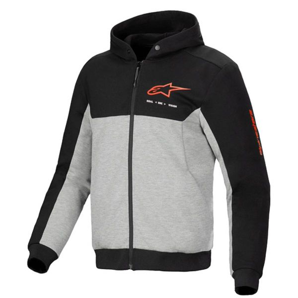 Cazadora moto Alpinestars Chrome V2 Sport Negro Gris Heather Rojo Fluo Cazadora moto Alpinestars Chrome V2 Sport Negro Gris Heather Rojo Fluo