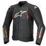 Cazadora moto Alpinestars Dusk Airflow Piel Negro Rojo Fluo