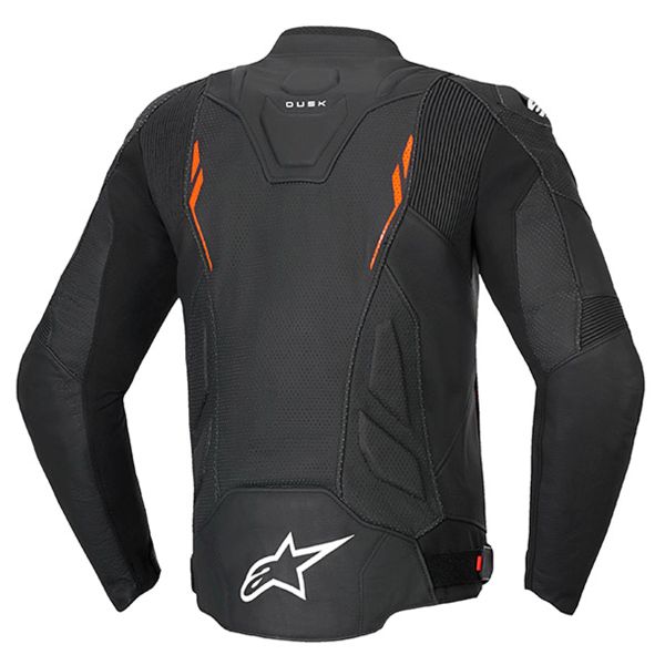 Alpinestars Dusk Airflow Piel Negro Rojo Fluo