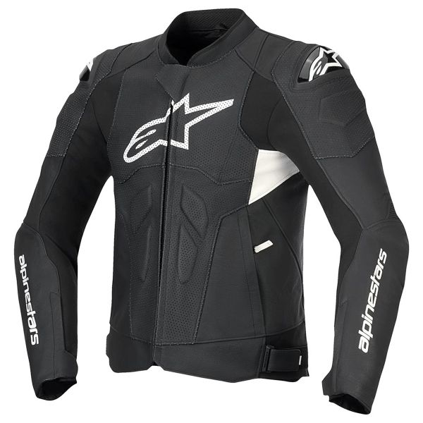 Cazadora moto Alpinestars Dusk Airflow Piel Negro Blanco Cazadora moto Alpinestars Dusk Airflow Piel Negro Blanco