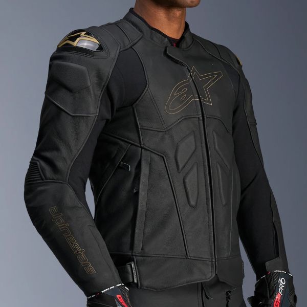 Alpinestars Cuero negro láser