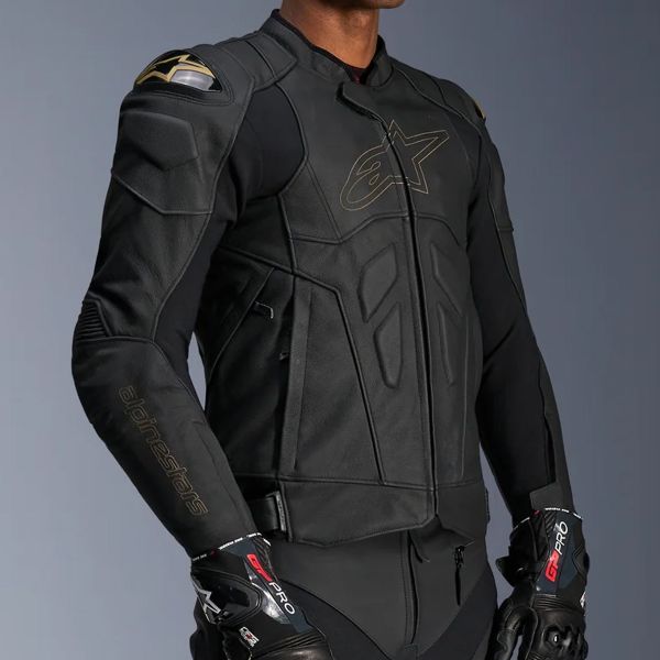 Alpinestars Cuero negro láser