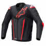 Cazadora moto Alpinestars Fusion Piel Negro Rojo Fluo