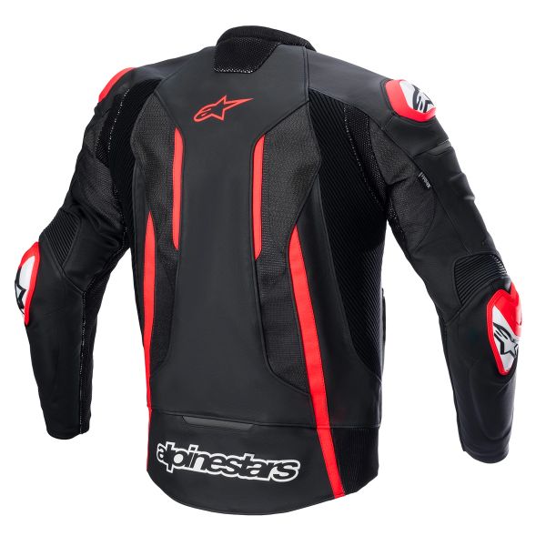 Alpinestars Fusion Piel Negro Rojo Fluo