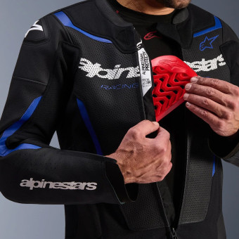 Alpinestars GP Force V2 Leather Airflow Black Metallic Blue