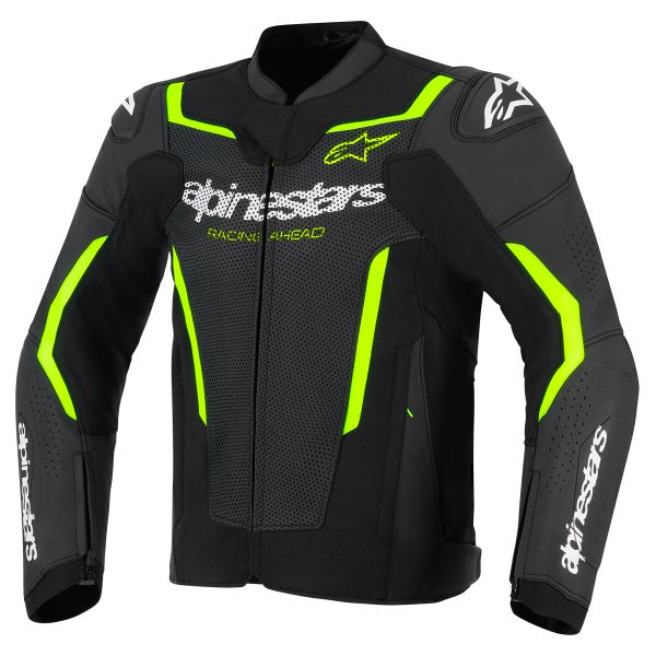Cazadora moto Alpinestars GP Force V2 Leather Airflow Black Yellow Fluo