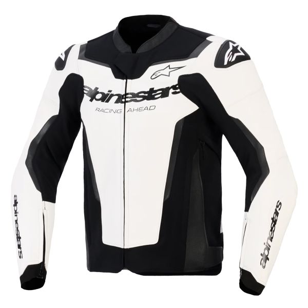 Cazadora moto Alpinestars GP Force V2 Leather White Black