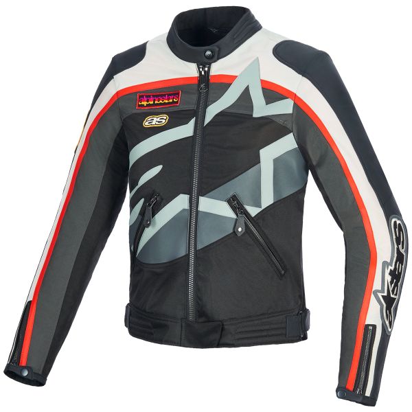 Cazadora moto Alpinestars Idles Off White Flame Red Black