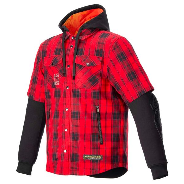Cazadora moto Alpinestars MO.ST.EQ Tartan Shirt Flame Red Black Cazadora moto Alpinestars MO.ST.EQ Tartan Shirt Flame Red Black