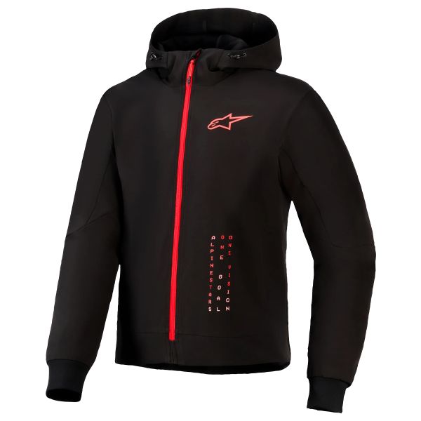 Cazadora moto Alpinestars Radium Tech Hoodie Black Bright Red