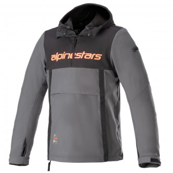 Cazadora moto Alpinestars Sherpa Hoodie Black Tar Grey Red Fluo Cazadora moto Alpinestars Sherpa Hoodie Black Tar Grey Red Fluo