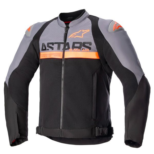 Cazadora moto Alpinestars Smx Air Gris Oscuro Negro Naranja Fluo