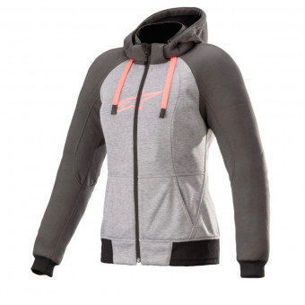 Cazadora moto Alpinestars Stella Chrome Sport Hoodie Grey Tar Diva Pink