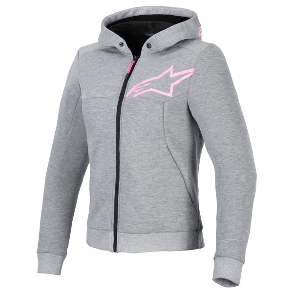 Cazadora moto Alpinestars Stella Chrome V2 Sport Gris Brezo Rosa Fluo Cazadora moto Alpinestars Stella Chrome V2 Sport Gris Brezo Rosa Fluo