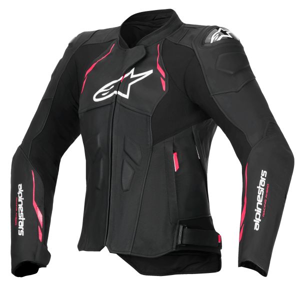Cazadora moto Alpinestars Stella Dusk Piel Negro Diva Rosa Blanco Cazadora moto Alpinestars Stella Dusk Piel Negro Diva Rosa Blanco