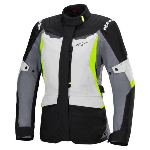 Chaquetas moto Alpinestars Stella ST-1 Waterproof Ice Gray Black Yellow Fluo