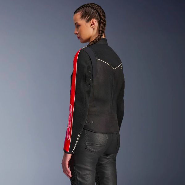 Alpinestars Stella T-Dyno Air Negro Rojo Brillante Fucsia