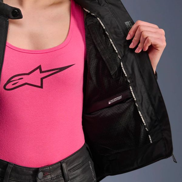 Alpinestars Stella T-Dyno Air Negro Rojo Brillante Fucsia