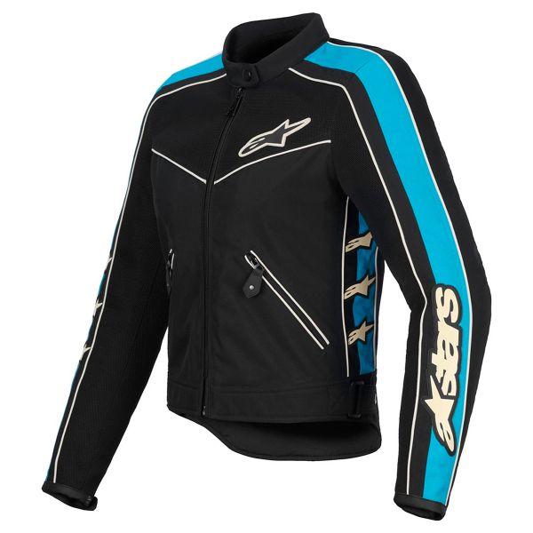 Cazadora moto Alpinestars Stella T-Dyno Air Negro Azul claro Crudo Cazadora moto Alpinestars Stella T-Dyno Air Negro Azul claro Crudo
