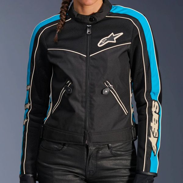 Alpinestars Stella T-Dyno Air Negro Azul claro Crudo