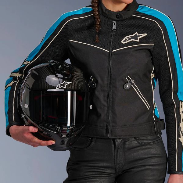 Alpinestars Stella T-Dyno Air Negro Azul claro Crudo