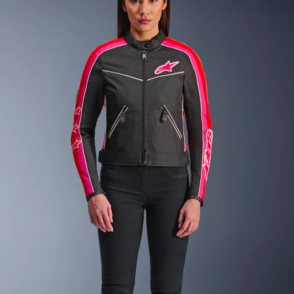 Alpinestars Stella T-Dyno WR Negro Rojo brillante Fucsia