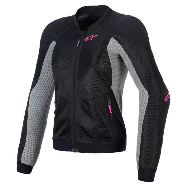 Cazadora moto Alpinestars Stella Troop Air Negro Fresno Gris Rosa Fluo