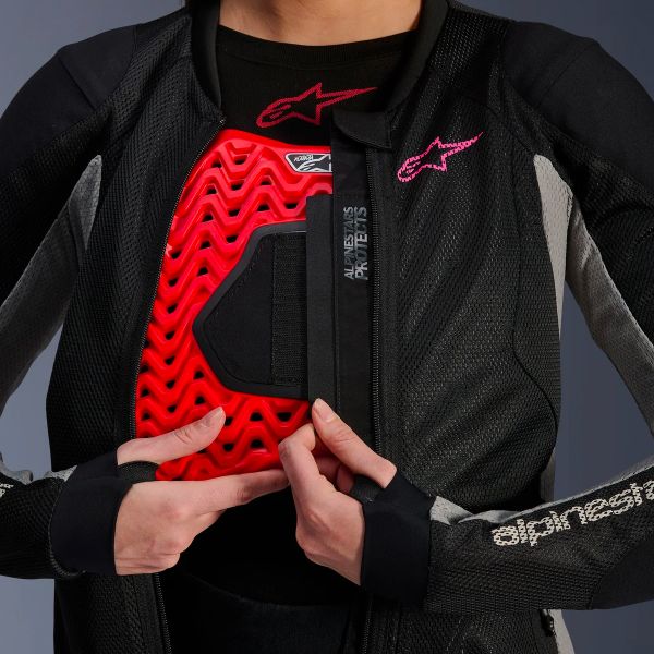 Alpinestars Stella Troop Air Negro Fresno Gris Rosa Fluo