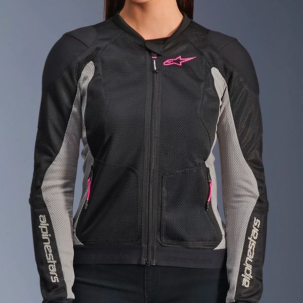 Alpinestars Stella Troop Air Negro Fresno Gris Rosa Fluo