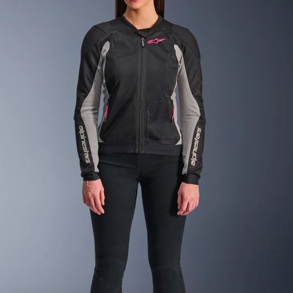Alpinestars Stella Troop Air Negro Fresno Gris Rosa Fluo