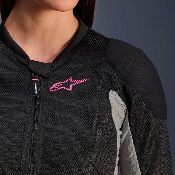 Alpinestars Stella Troop Air Negro Fresno Gris Rosa Fluo