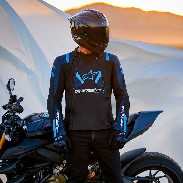 Alpinestars T-Stunt Air Negro Azul Oscuro