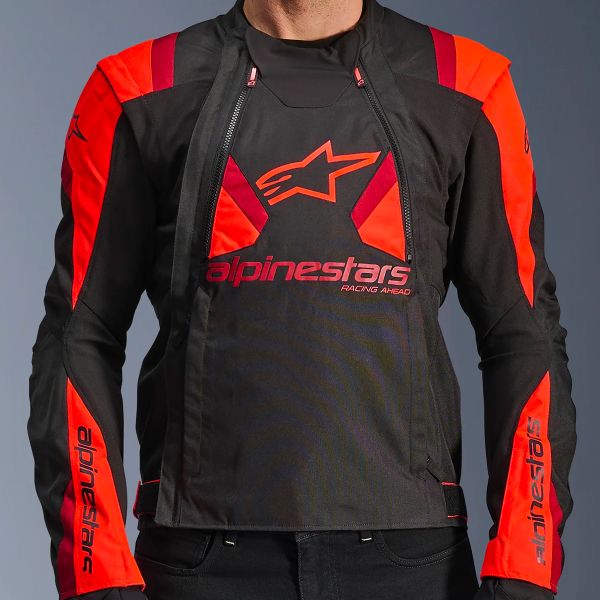 Alpinestars T-Stunt Air Negro Rojo Fluo Rojo Oscuro