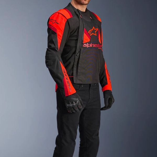Alpinestars T-Stunt Air Negro Rojo Fluo Rojo Oscuro
