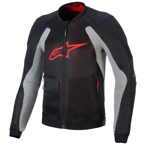 Cazadora moto Alpinestars Troop Air Negro Gris Ceniza Rojo Brillante