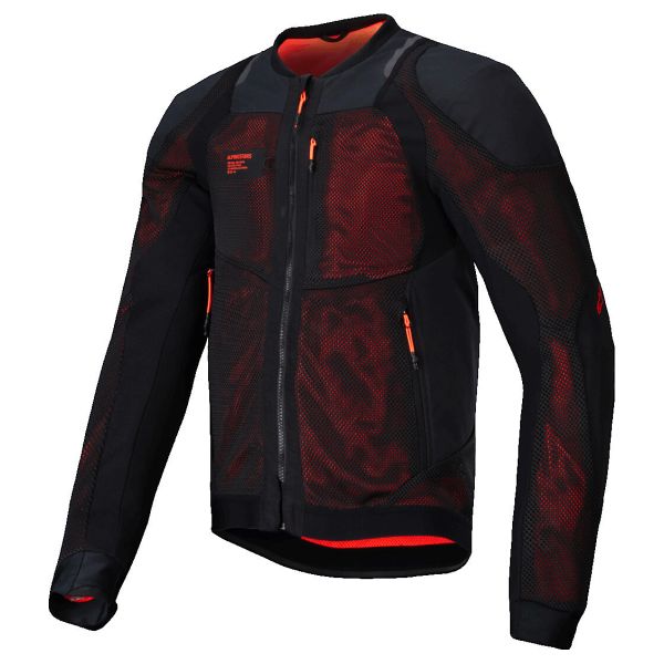 Cazadora moto Alpinestars Troop Air Pro Negro Rojo Fluo
