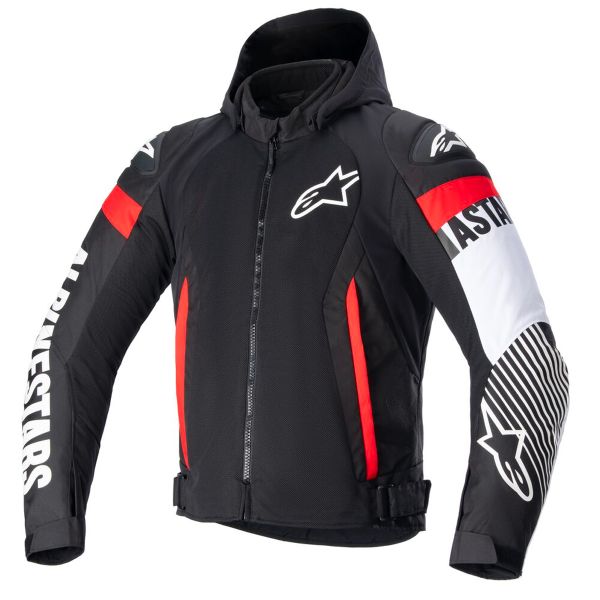 Cazadora moto Alpinestars Zaca Air Negro Blanco Rojo Fluo