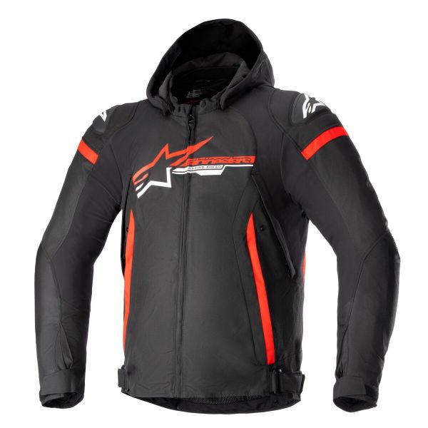 Cazadora moto Alpinestars Zaca Impermeable Negro Rojo Brillante Blanco