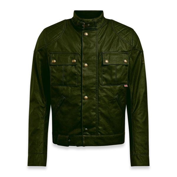 Cazadora moto Belstaff Brooklands 2.0 Wax Olive Green