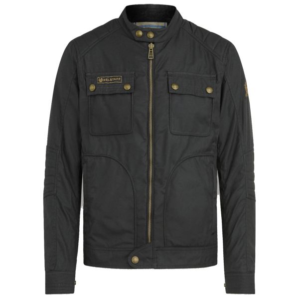 Cazadora moto Belstaff Roberts Coton Wax Black