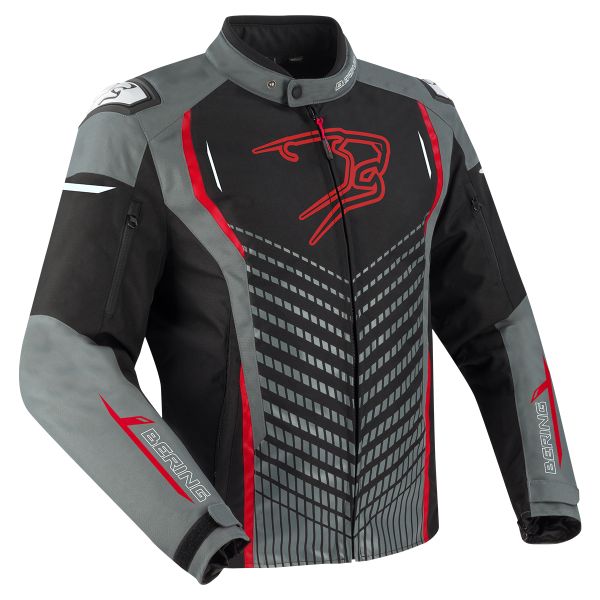 Cazadora moto Bering Gang Black Grey Red