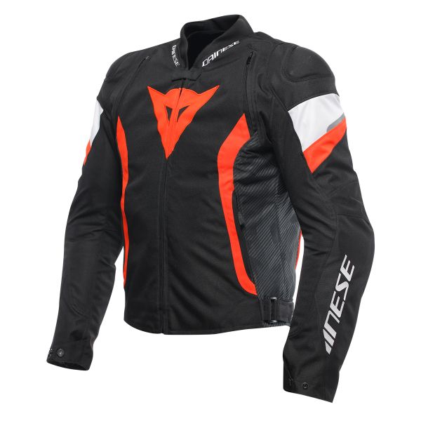 Cazadora moto Dainese Avro 5 Tex Black Red Fluo White Cazadora moto Dainese Avro 5 Tex Black Red Fluo White