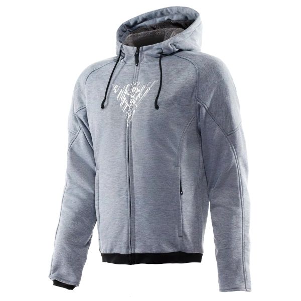 Cazadora moto Dainese Bovisa Safety Hoodie Full Zip Grey Melange Black