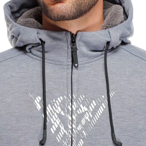 Dainese Bovisa Safety Hoodie Full Zip Grey Melange Black