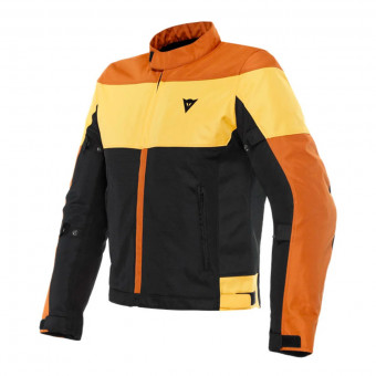Cazadora moto Dainese Elettrica Air Tex Black Leather Brown Mineral